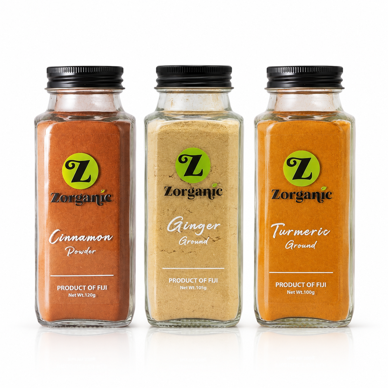 Zorganic Fiji Spice Value Bundle – Cinnamon, Ginger & Turmeric